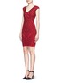 Figure View - Click To Enlarge - RVN - Abstract print jacquard body-con dress