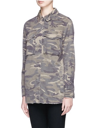 Front View - Click To Enlarge - TOPSHOP - Camouflage print twill jacket