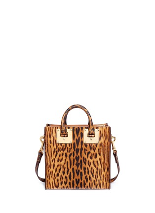 Detail View - Click To Enlarge - SOPHIE HULME - 'Albion Square' leopard print leather box tote