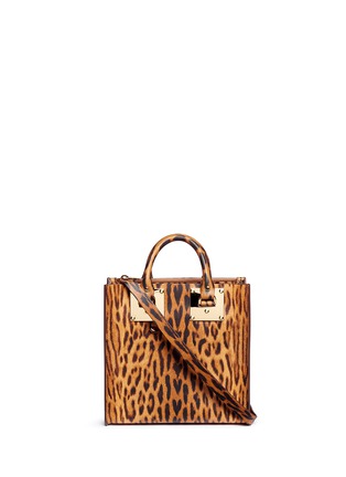 Main View - Click To Enlarge - SOPHIE HULME - 'Albion Square' leopard print leather box tote