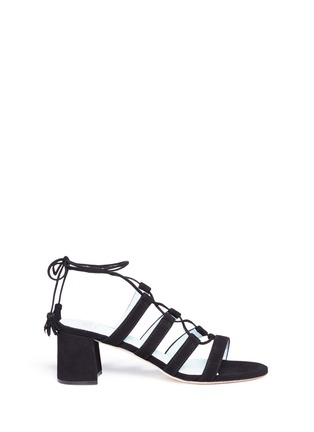 Main View - Click To Enlarge - FRANCES VALENTINE - 'Jadesu' lace-up suede sandals