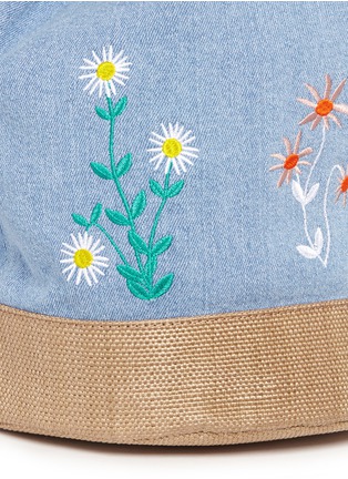  - STELLA MCCARTNEY - 'Gardenia' floral embroidery denim kids bucket backpack
