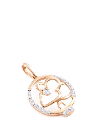 Detail View - Click To Enlarge - LC COLLECTION JEWELLERY - Diamond 18k rose gold Chinese zodiac pendant – Rat