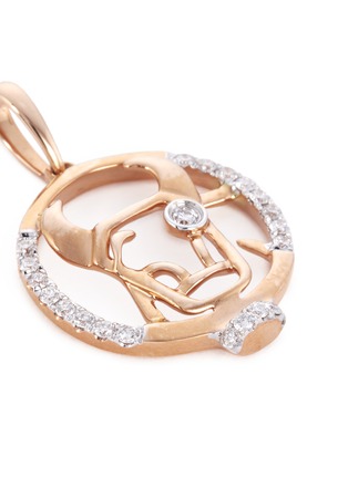 Detail View - Click To Enlarge - LC COLLECTION JEWELLERY - Diamond 18k rose gold Chinese zodiac pendant – Ox