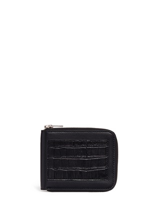 Main View - Click To Enlarge - ALEXANDER WANG - Croc embossed panel leather bifold zip wallet