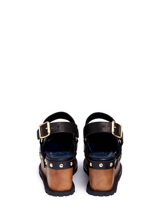 Back View - Click To Enlarge - SACAI - Wooden wedge stud leather clogs