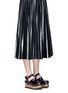 Figure View - Click To Enlarge - SACAI - Wooden wedge stud leather clogs