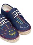 Detail View - Click To Enlarge - STELLA MCCARTNEY - 'Denim Rainbow Rae' embroidered kids lace-up espadrilles