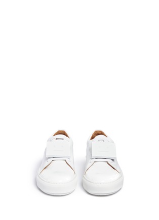 Front View - Click To Enlarge - ACNE STUDIOS - Emoticon plate patent leather sneakers