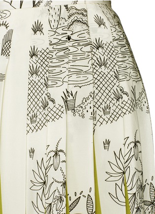 Detail View - Click To Enlarge - VALENTINO GARAVANI - 'The Garden of Earthly Delights' pleated contrast insert skirt