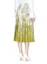 Back View - Click To Enlarge - VALENTINO GARAVANI - 'The Garden of Earthly Delights' pleated contrast insert skirt