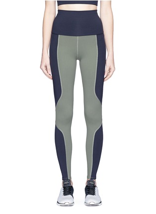 Main View - Click To Enlarge - LIVE THE PROCESS - 'Geometric' foldable waist performance leggings