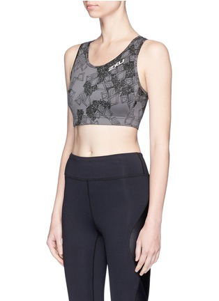 Front View - Click To Enlarge - 2XU - 'X-Vent' cropped performance cropped top