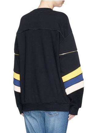 Back View - Click To Enlarge - P.E NATION - 'Flash Gordon' detachable zip sleeve stripe sweater