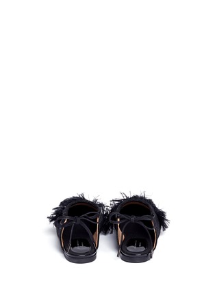 Back View - Click To Enlarge - DRIES VAN NOTEN - Frayed pompom jacquard flats