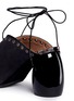 Detail View - Click To Enlarge - DRIES VAN NOTEN - Sculptural heel lace-up suede mule booties