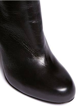 Detail View - Click To Enlarge - DRIES VAN NOTEN - Suede sculptural heel leather boots