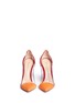 Front View - Click To Enlarge - GIANVITO ROSSI - 'Plexi' clear PVC colourblock suede pumps