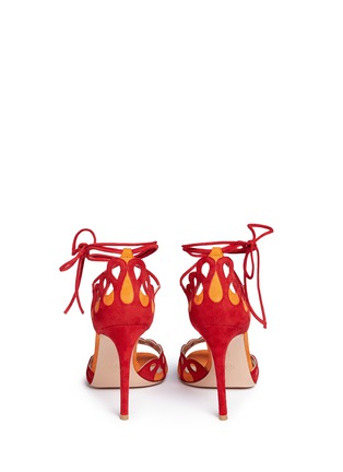 Back View - Click To Enlarge - GIANVITO ROSSI - 'Samba' cutout eyelet suede sandals