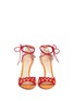 Front View - Click To Enlarge - GIANVITO ROSSI - 'Samba' cutout eyelet suede sandals