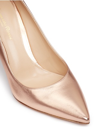 Detail View - Click To Enlarge - GIANVITO ROSSI - 'Gianvito 85' metallic leather pumps
