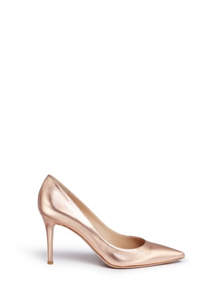 Main View - Click To Enlarge - GIANVITO ROSSI - 'Gianvito 85' metallic leather pumps