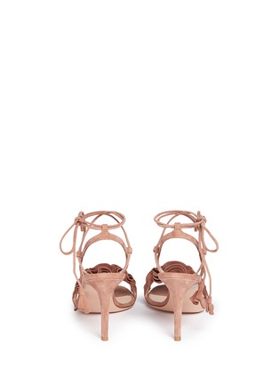 Back View - Click To Enlarge - GIANVITO ROSSI - 'Flora' ruffle band suede sandals