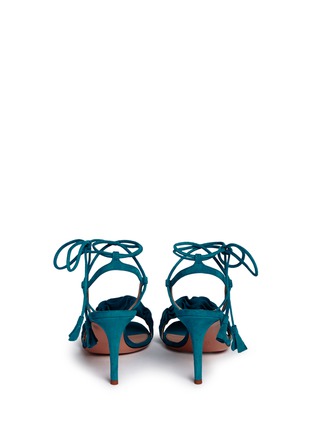 Back View - Click To Enlarge - GIANVITO ROSSI - 'Flora' ruffle band suede sandals