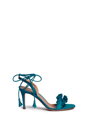 Main View - Click To Enlarge - GIANVITO ROSSI - 'Flora' ruffle band suede sandals