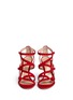 Front View - Click To Enlarge - GIANVITO ROSSI - Rouleau loop button caged suede sandals