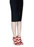 Figure View - Click To Enlarge - GIANVITO ROSSI - Rouleau loop button caged suede sandals