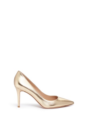 Main View - Click To Enlarge - GIANVITO ROSSI - 'Gianvito 85' metallic leather pumps