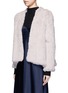 Front View - Click To Enlarge - 72348 - 'Emily' open front rabbit fur jacket