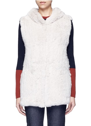Main View - Click To Enlarge - 72348 - 'Hunter' rabbit fur hooded long vest