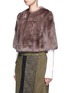 Front View - Click To Enlarge - 72348 - 'Mackenzie' rabbit fur cropped jacket
