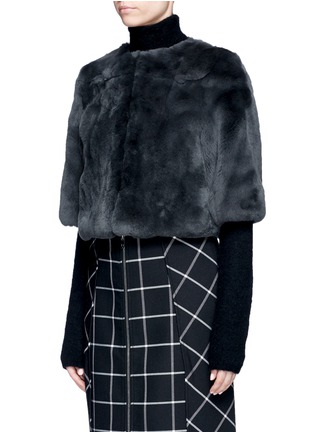 Front View - Click To Enlarge - 72348 - 'Mackenzie' rabbit fur cropped jacket