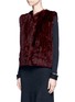 Front View - Click To Enlarge - 72348 - 'Riley' crossover front rabbit fur vest
