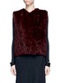 Main View - Click To Enlarge - 72348 - 'Riley' crossover front rabbit fur vest