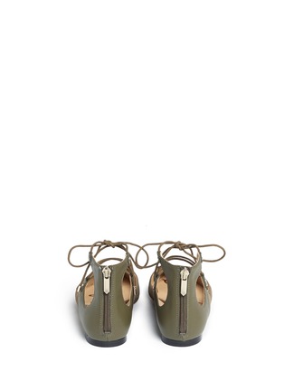 Back View - Click To Enlarge - SAM EDELMAN - 'Rosie' lace-up suede skimmer flats