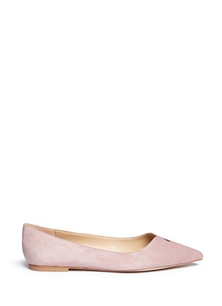 Main View - Click To Enlarge - SAM EDELMAN - 'Ruby' keyhole vamp suede skimmer flats