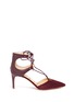 Main View - Click To Enlarge - SAM EDELMAN - 'Taylor' lace-up suede and leather pumps