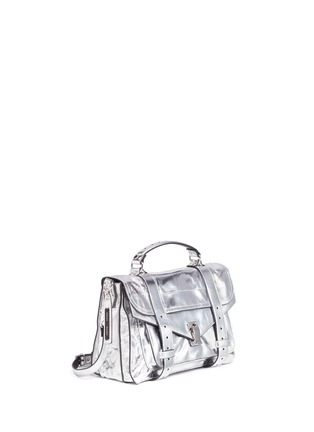 Front View - Click To Enlarge - PROENZA SCHOULER - 'PS1' medium metallic leather satchel