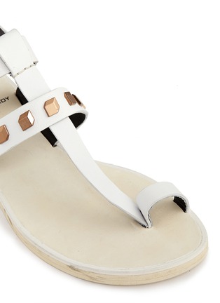 Detail View - Click To Enlarge - PIERRE HARDY - Prism stud leather T-strap sandals
