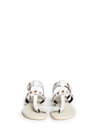 Front View - Click To Enlarge - PIERRE HARDY - Prism stud leather T-strap sandals