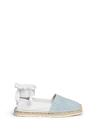 Main View - Click To Enlarge - PIERRE HARDY - Contrast denim leather lace-up espadrilles