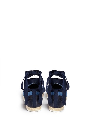 Back View - Click To Enlarge - PIERRE HARDY - Ribbon tie panelled denim espadrilles