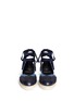 Front View - Click To Enlarge - PIERRE HARDY - Ribbon tie panelled denim espadrilles