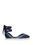 Main View - Click To Enlarge - PIERRE HARDY - Ribbon tie panelled denim espadrilles