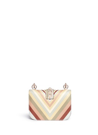 Back View - Click To Enlarge - VALENTINO GARAVANI - 'Native Couture 1975 Rockstud Lock' small leather chain bag
