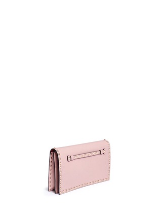 Front View - Click To Enlarge - VALENTINO GARAVANI - 'Rockstud' leather flap clutch
